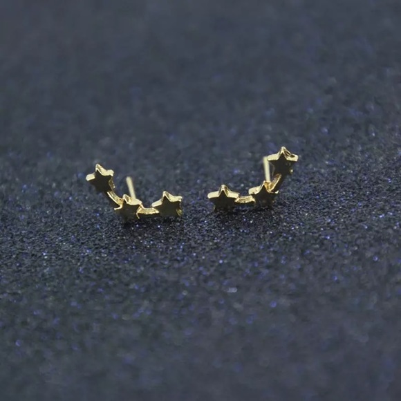 NEW!💙💎💛💫⭐️GOLDEN STARS STUDS!⭐️💫💛💎💙LOVELY! - Picture 3 of 6